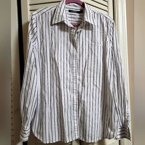 Black & White Striped Ralph Lauren Women's Button Down